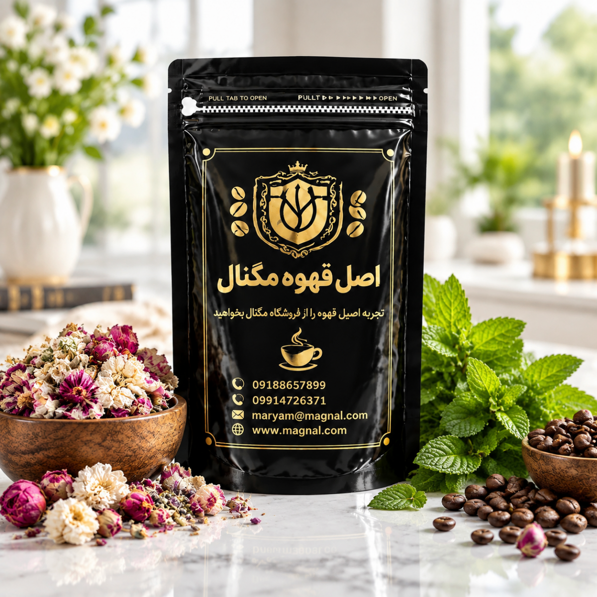 قهوه ترکیبی لوکس مگنال با عطر گل های بهاری و طراوت نعنا