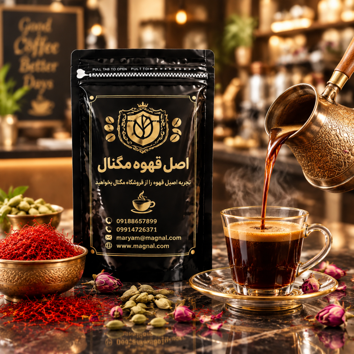 قهوه زعفرانی مگنال؛ شاهکار عطر اصیل ایرانی و تلخی دلنشین قهوه - تصویر 3