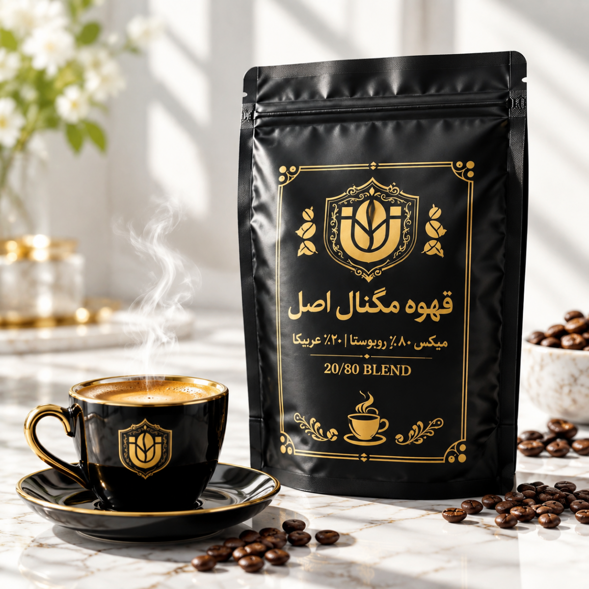 دان و پودر قهوه ترکیبی ۲۰٪ عربیکا / ۸۰٪ روبوستا مگنال (بمب انرژی و کافئین)