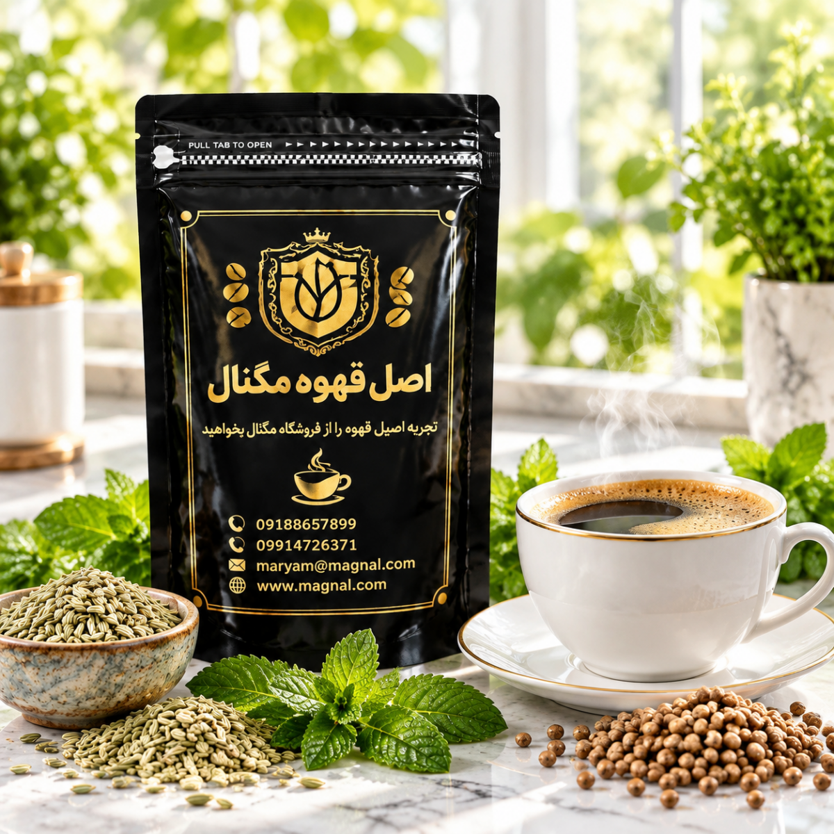 قهوه نعنا و رازیانه مگنال (ترکیب تخصصی آرام بخش گوارش و انرژی بخش)