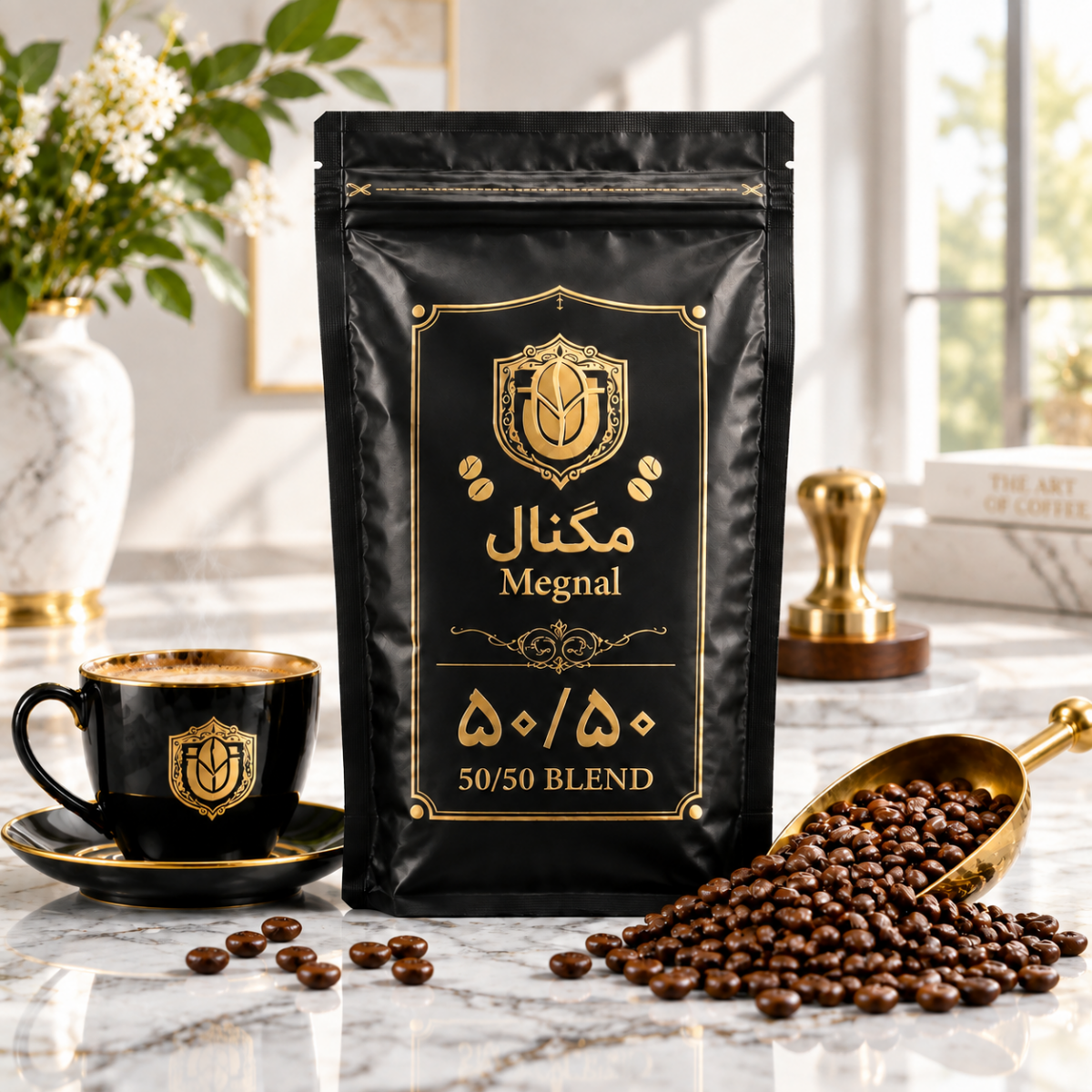 دانه و پودر قهوه ترکیبی ۵۰/۵۰ مگنال (Balanced Roast)