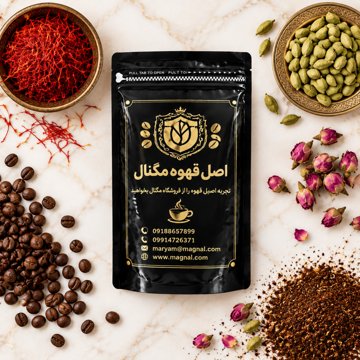 قهوه زعفرانی مگنال؛ شاهکار عطر اصیل ایرانی و تلخی دلنشین قهوه - تصویر 4