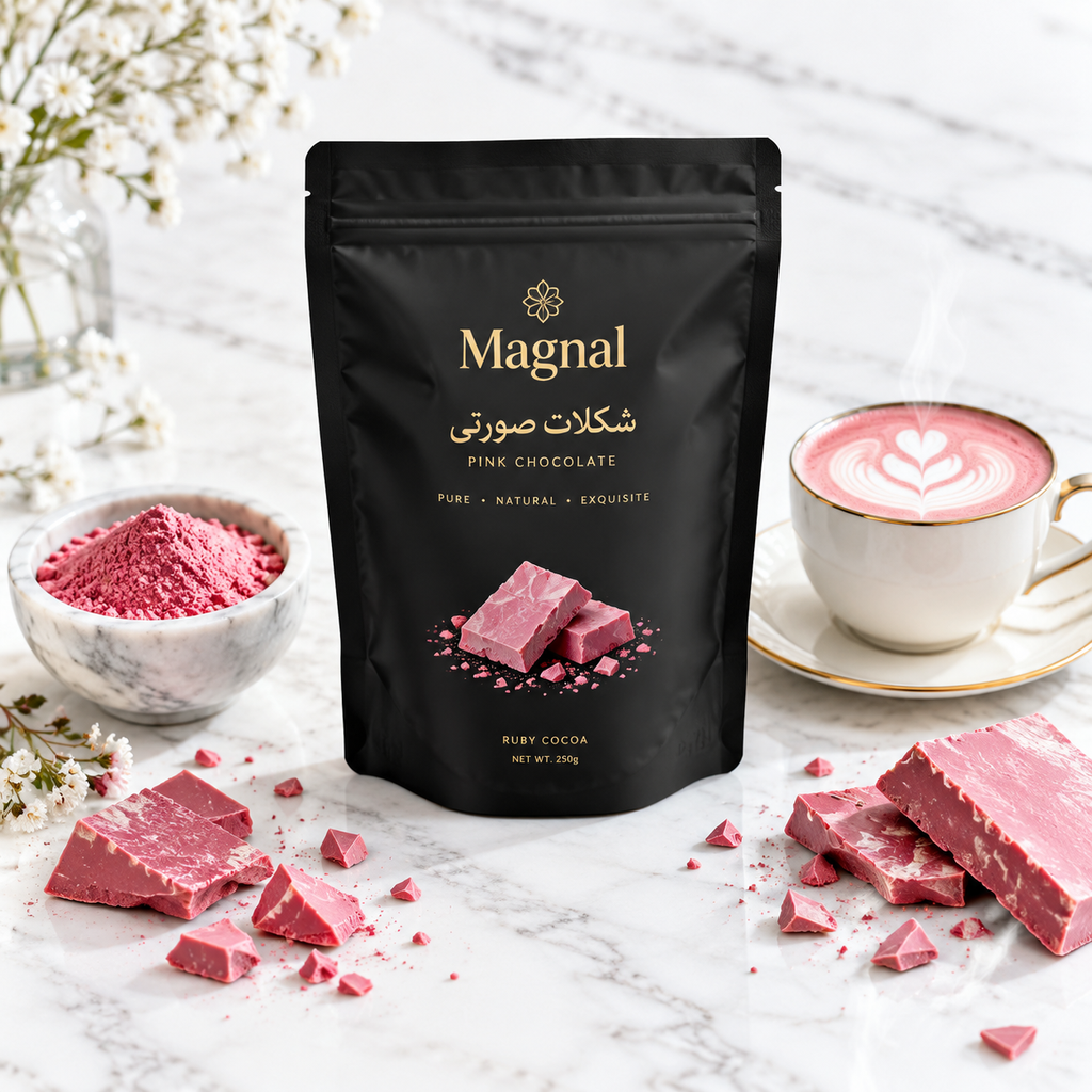 پودر نوشیدنی پینک چاکلت مگنال (شکلات صورتی روبی ۲۵۰ گرمی) magnal-pink-chocolate-powder - تصویر 5